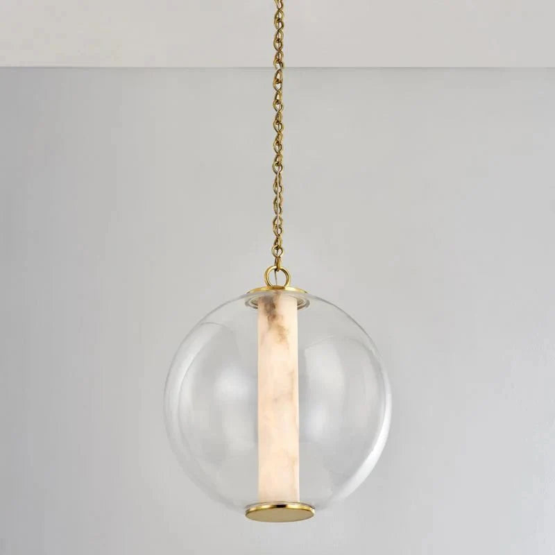 Alabaster Tube Glass Globe Pendant - Blushlighting