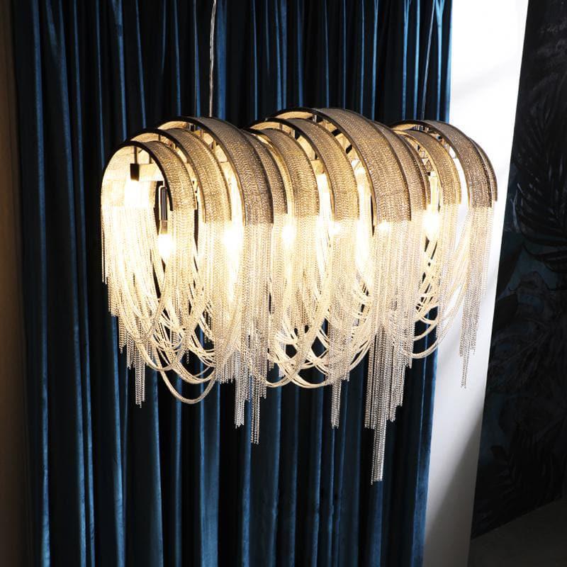 Alana Aluminum Chain Tassel Long Branch Chandelier Light 35" - W35" X H29"Blushlighting