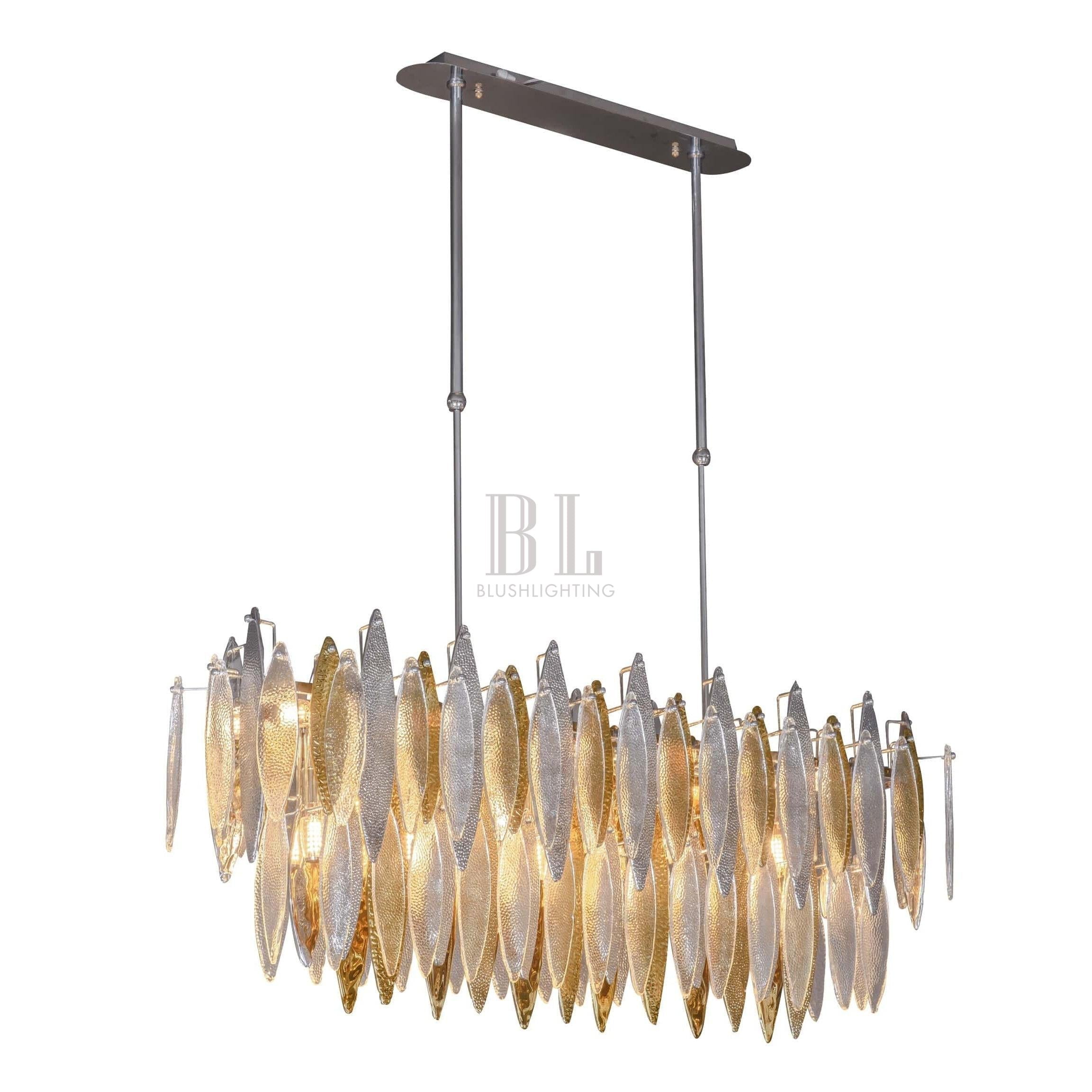Alba 2-Tier Linear Chandelier - NickelAlba DarkBlushlighting