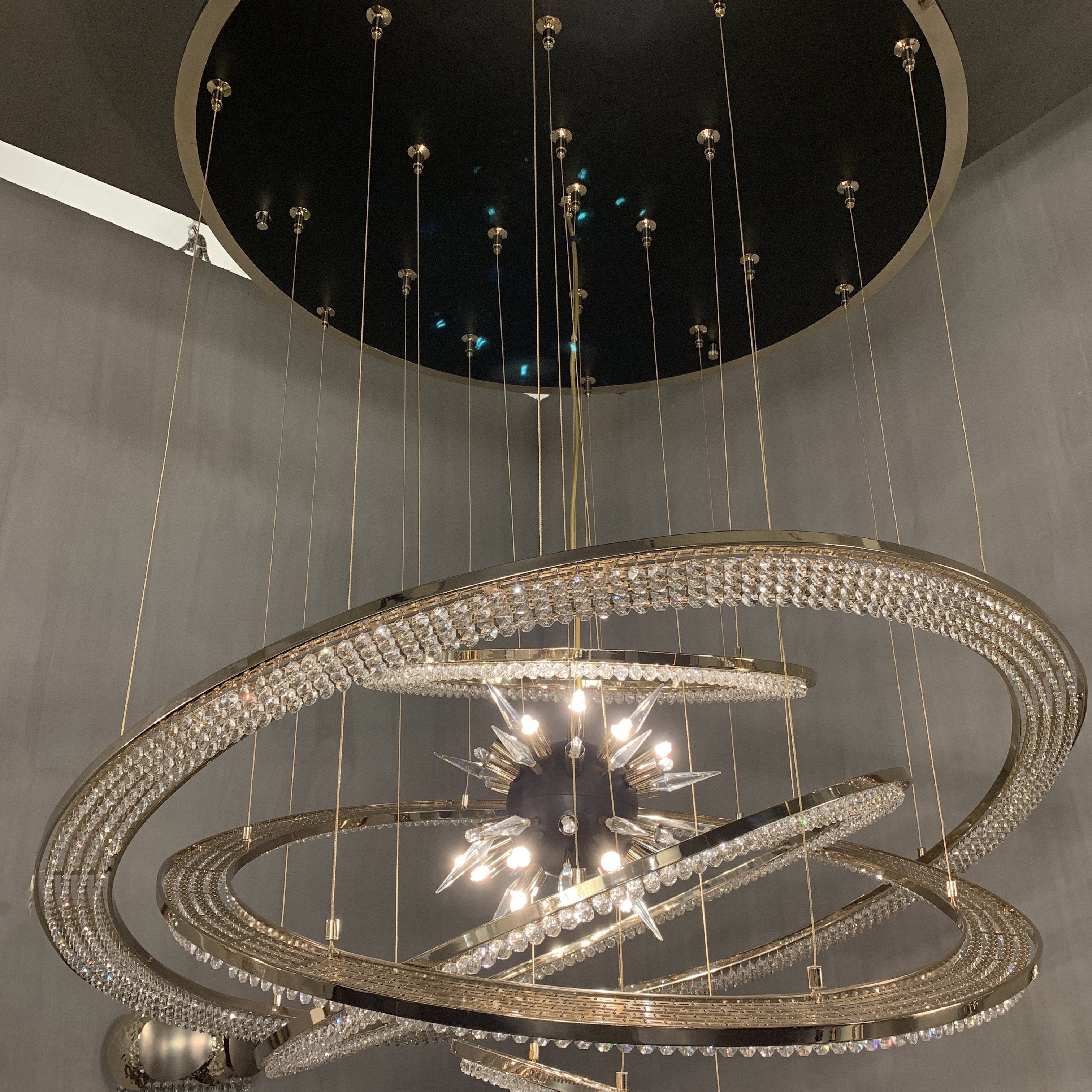 Aleron Crystal Ring Sputnik Chandelier - 24"w x 26"hBlushlighting