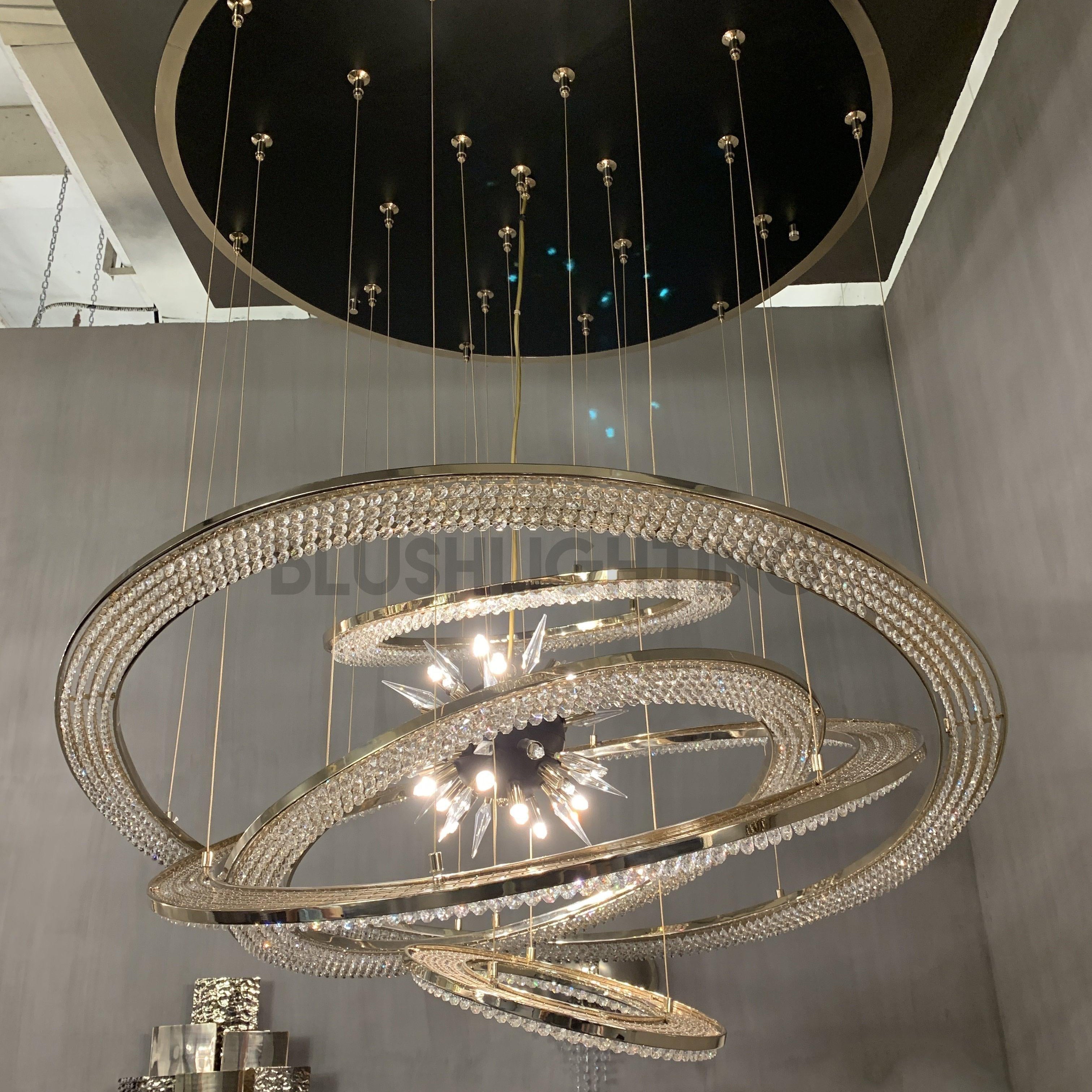 Aleron Crystal Ring Sputnik Chandelier - 47"w x 47"hBlushlighting