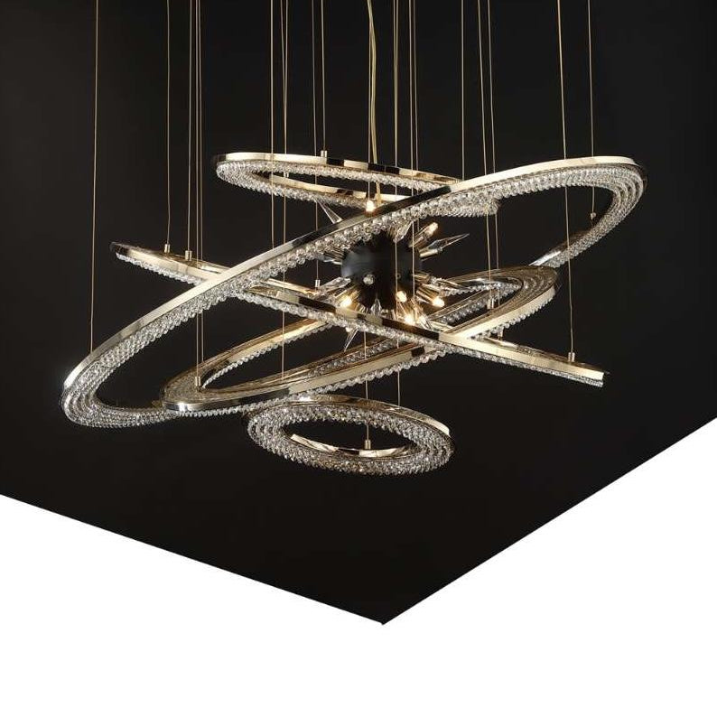 Aleron Crystal Ring Sputnik Chandelier - 24"w x 26"hBlushlighting