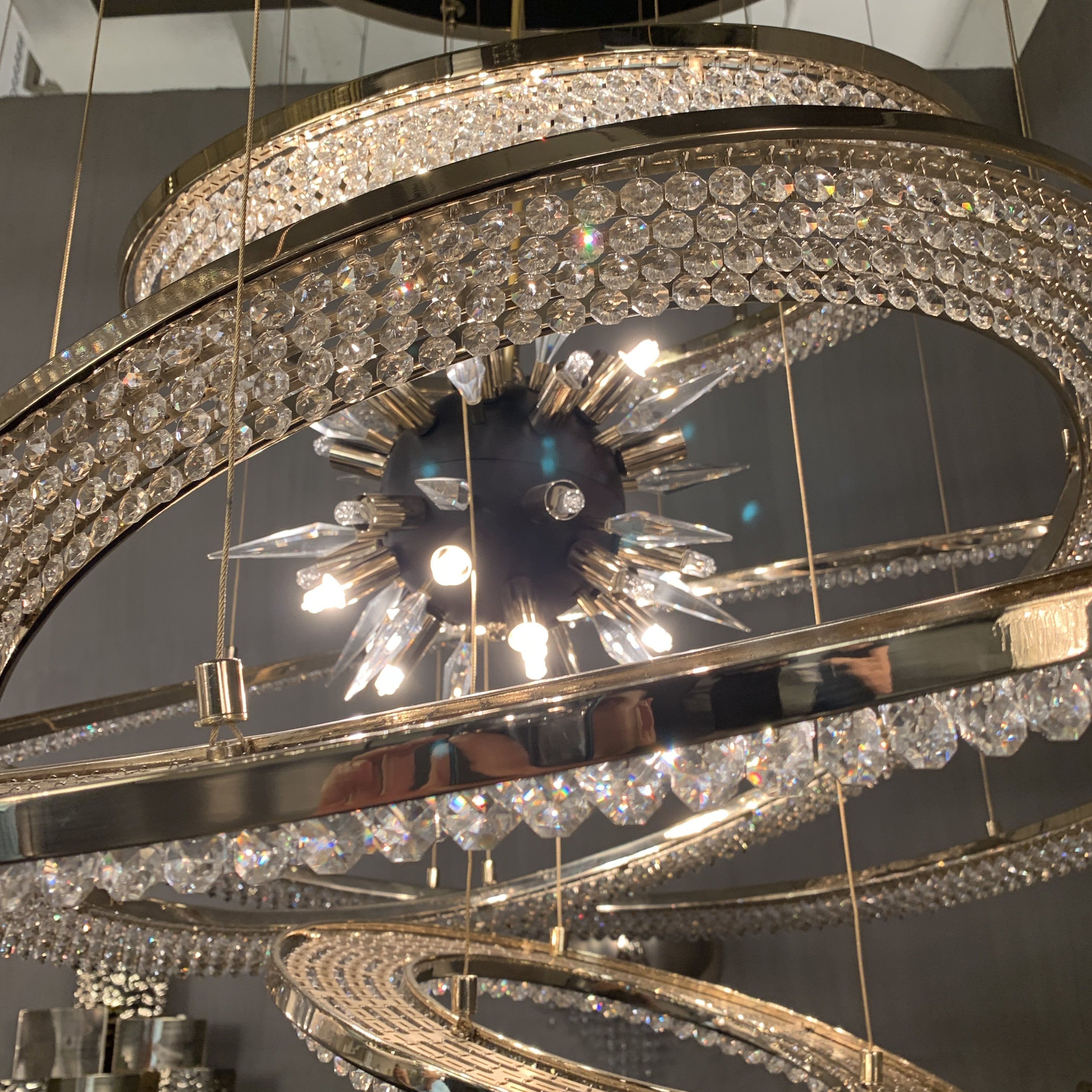 Aleron Crystal Ring Sputnik Chandelier - 24"w x 26"hBlushlighting