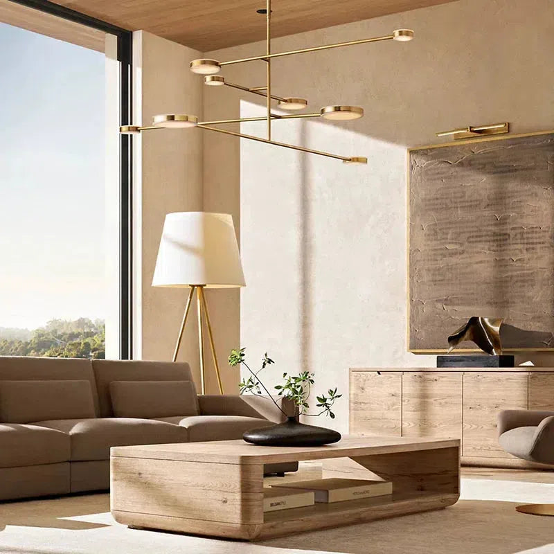 Artistic Alexander Mobile Chandelier 60" featured in a premium modern living room