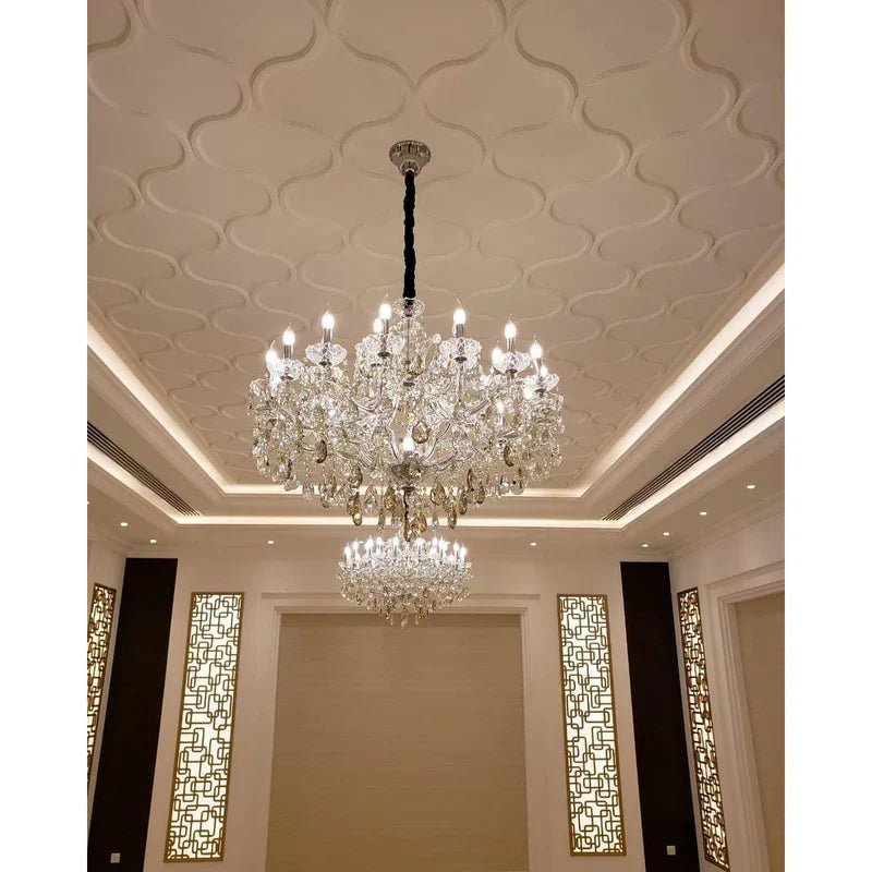 Allumage Extra Wide Classic Crystal Chandelier - 24" Width x 22" Height 6 LightsGoldClear CrystalBlushlighting