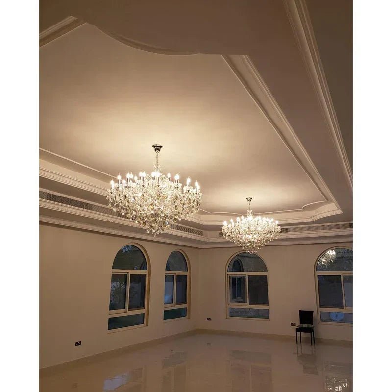 Allumage Extra Wide Classic Crystal Chandelier - 24" Width x 22" Height 6 LightsGoldClear CrystalBlushlighting