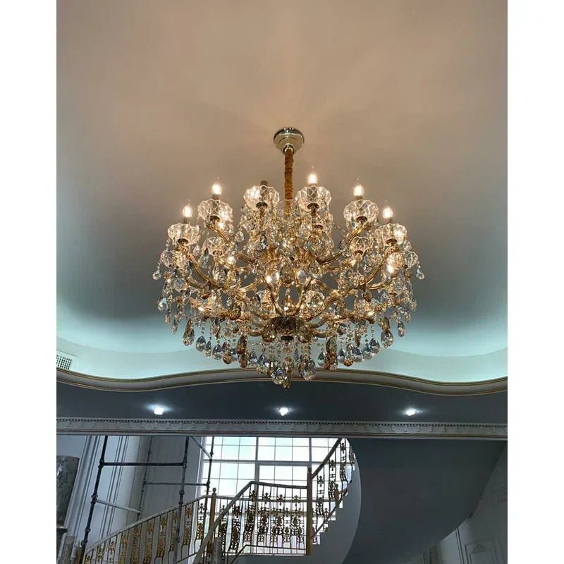 Allumage Extra Wide Classic Crystal Chandelier - 24" Width x 22" Height 6 LightsGoldClear CrystalBlushlighting