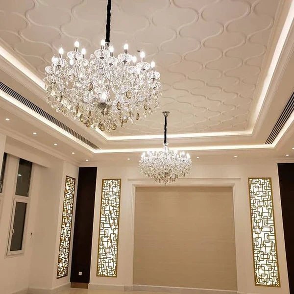 Allumage Extra Wide Classic Crystal Chandelier - 24" Width x 22" Height 6 LightsGoldClear CrystalBlushlighting
