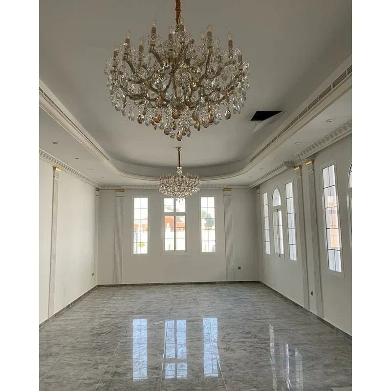 Allumage Extra Wide Classic Crystal Chandelier - 24" Width x 22" Height 6 LightsGoldClear CrystalBlushlighting