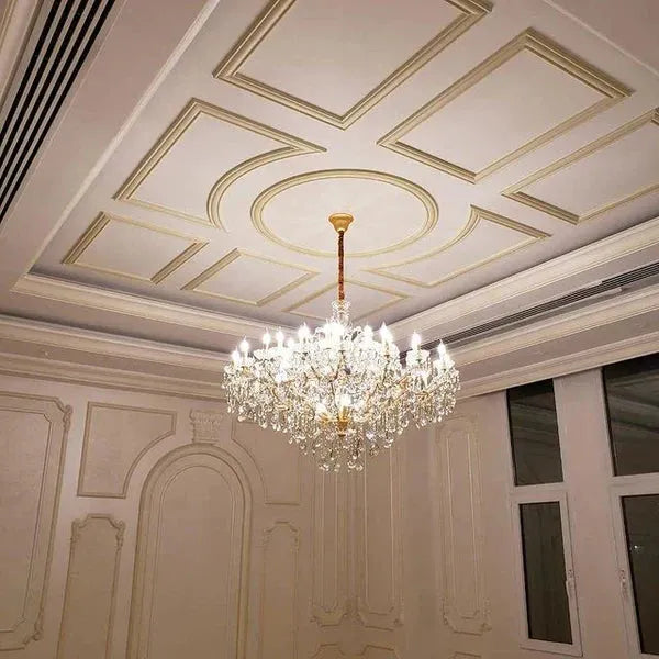 Allumage Extra Wide Classic Crystal Chandelier - 24" Width x 22" Height 6 LightsGoldClear CrystalBlushlighting