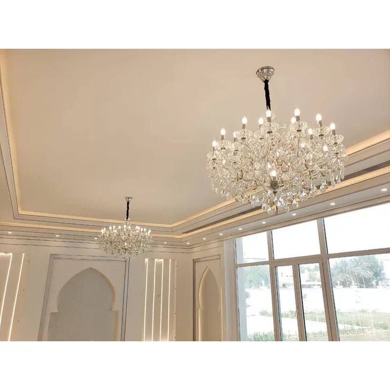 Allumage Extra Wide Classic Crystal Chandelier - 24" Width x 22" Height 6 LightsGoldClear CrystalBlushlighting