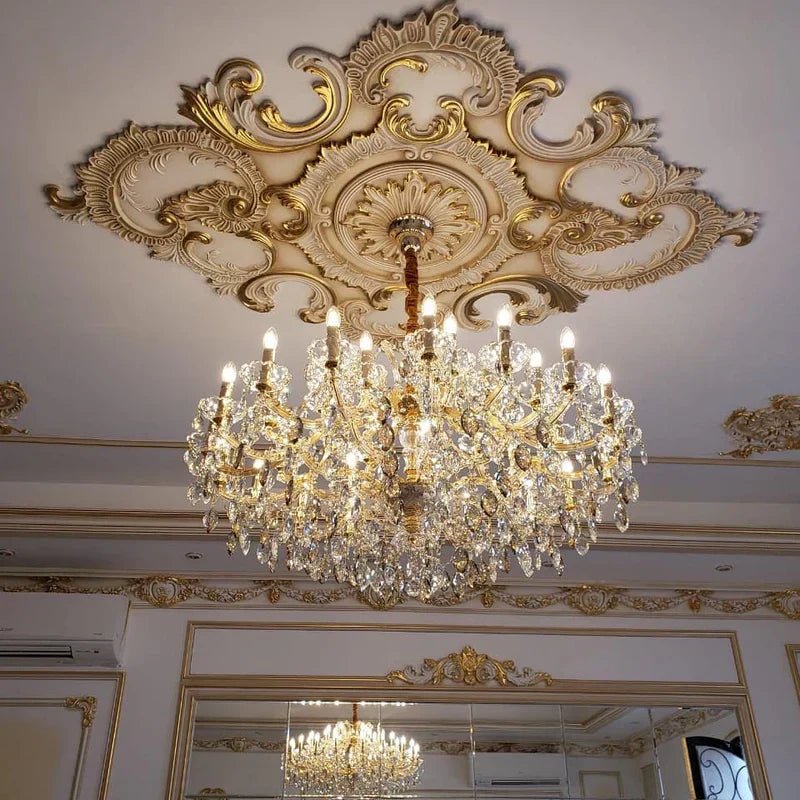 Allumage Extra Wide Classic Crystal Chandelier - 24" Width x 22" Height 6 LightsGoldClear CrystalBlushlighting