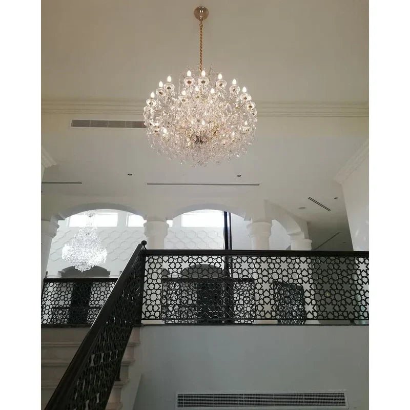 Allumage Extra Wide Classic Crystal Chandelier - 24" Width x 22" Height 6 LightsGoldClear CrystalBlushlighting