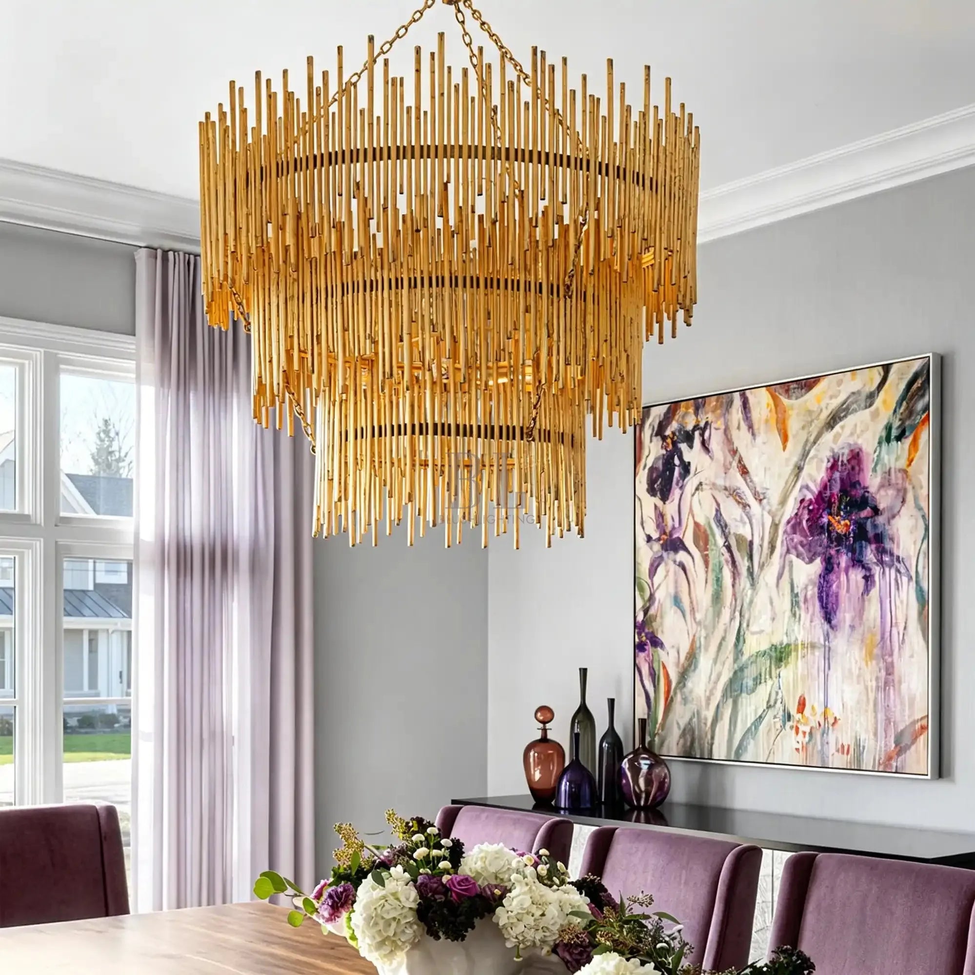 Althely 12 Lights 3 - Tier Chandelier 35" W - GoldBlushlighting