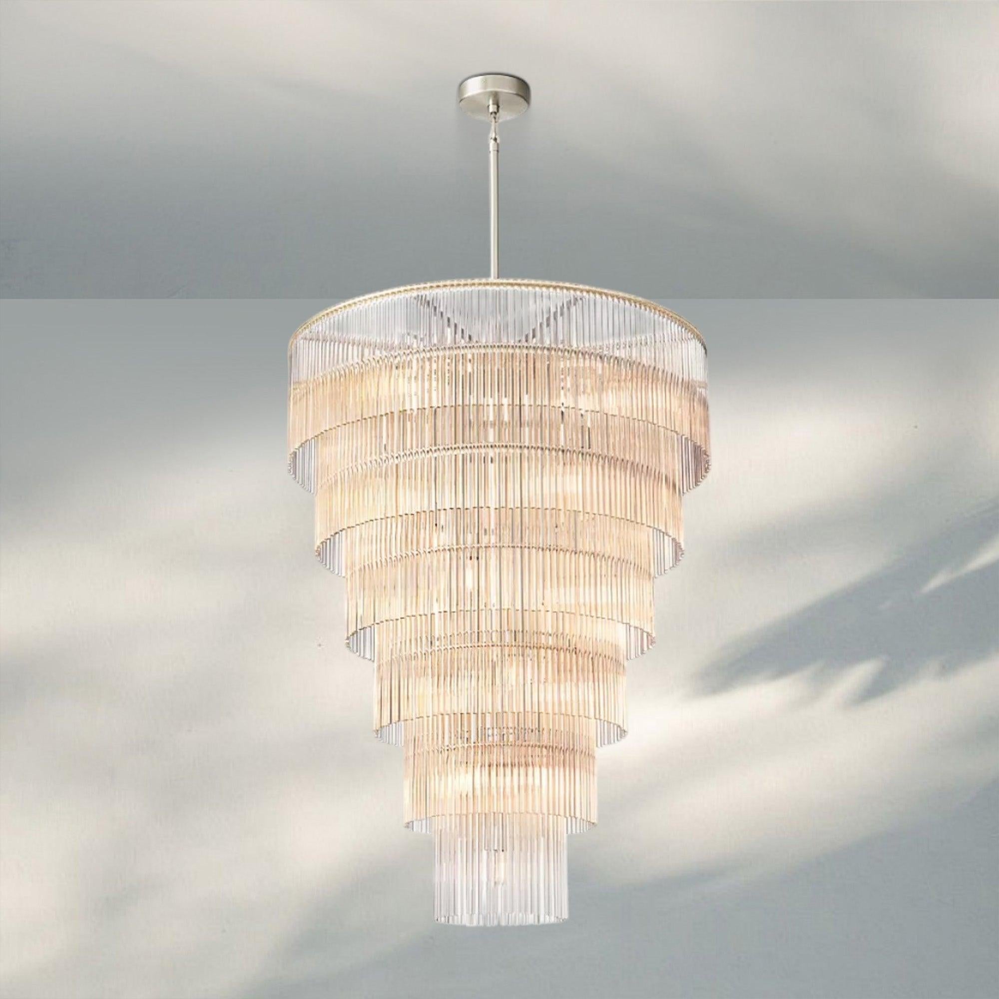 Amadeon Grand Round Chandelier 36"-Nickel-