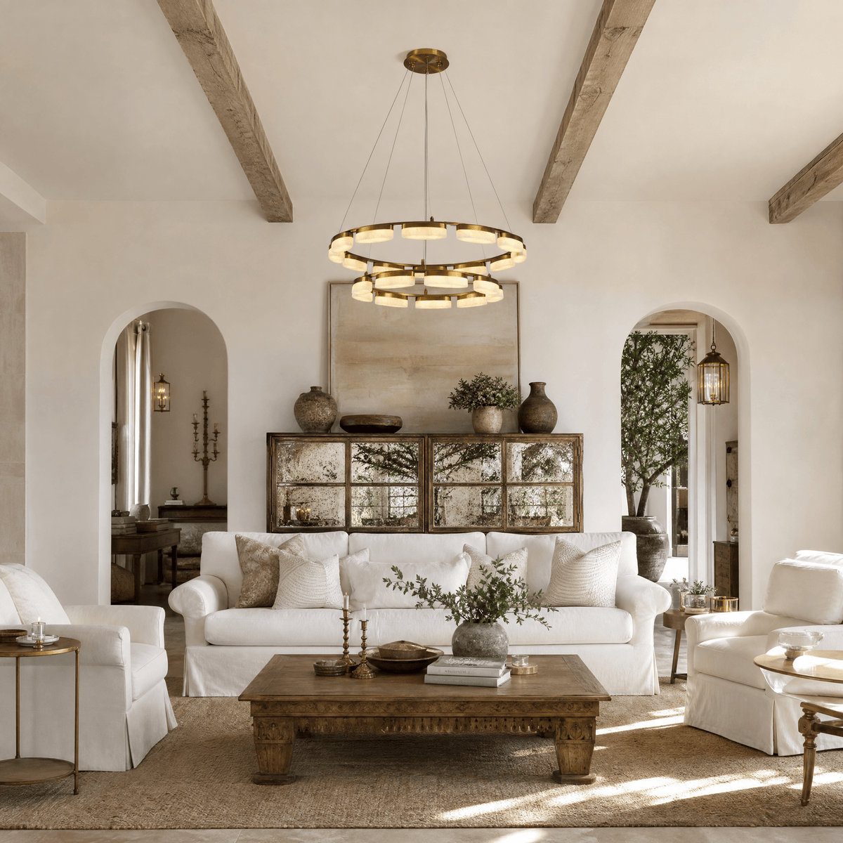 Amara Modern Ring Alabaster Chandelier - Blushlighting