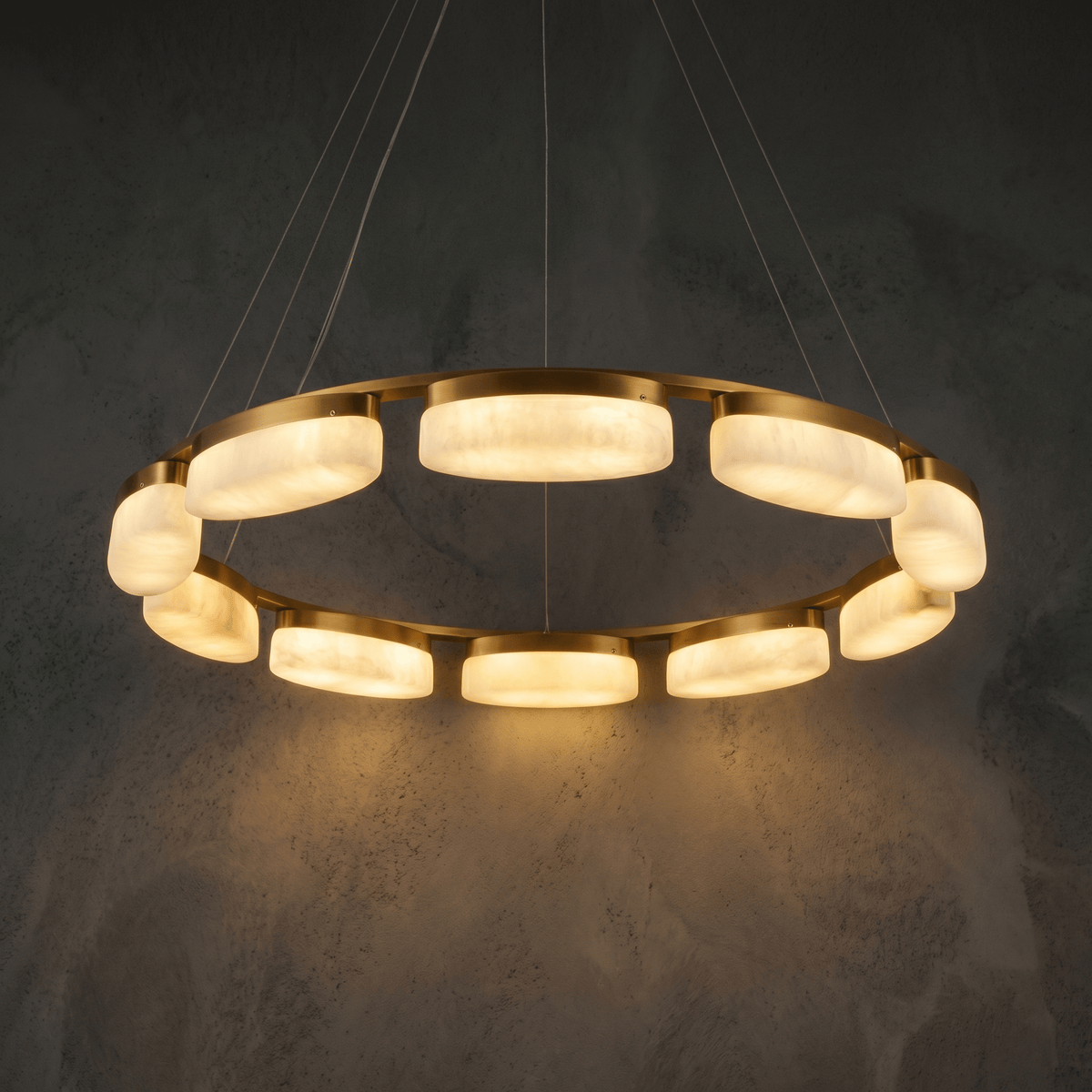 Amara Modern Ring Alabaster Chandelier - Blushlighting