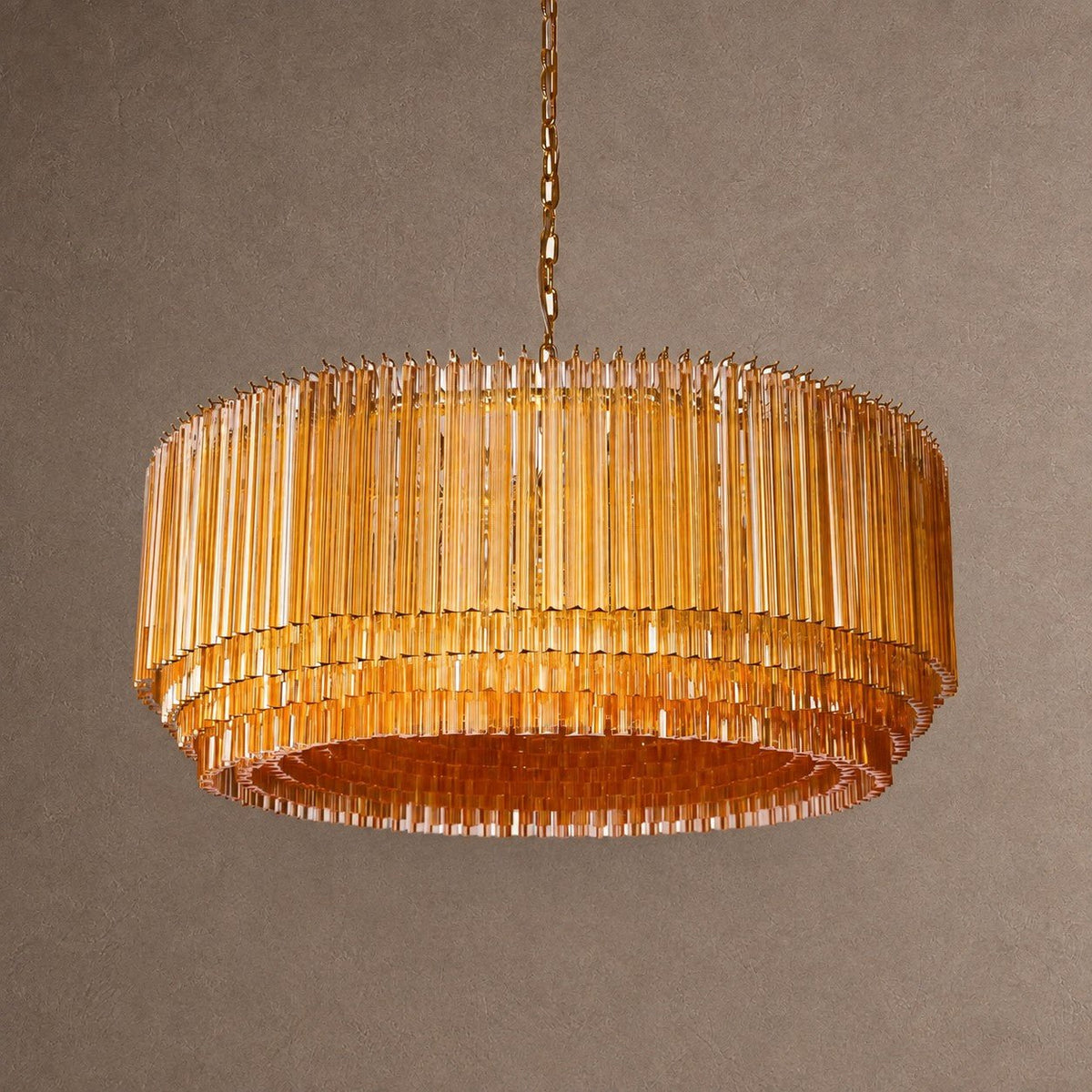 Amaro Round Chandelier - ∅ 51.2″ x H 20.5″Amber & GoldBlushlighting