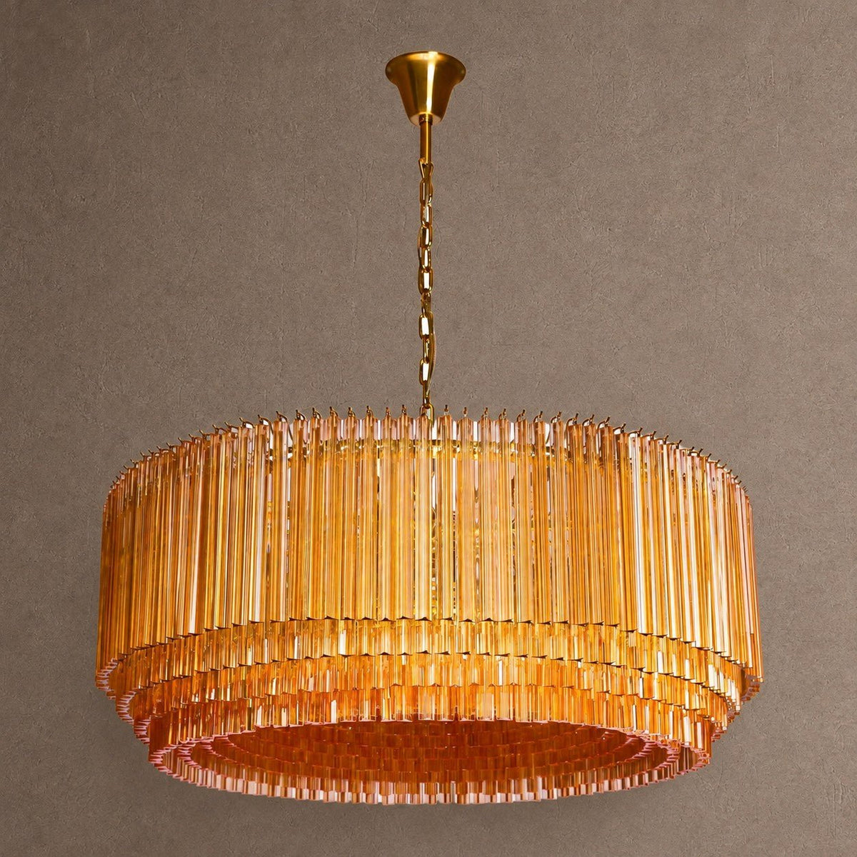 Amaro Round Chandelier - ∅ 51.2″ x H 20.5″Amber & GoldBlushlighting