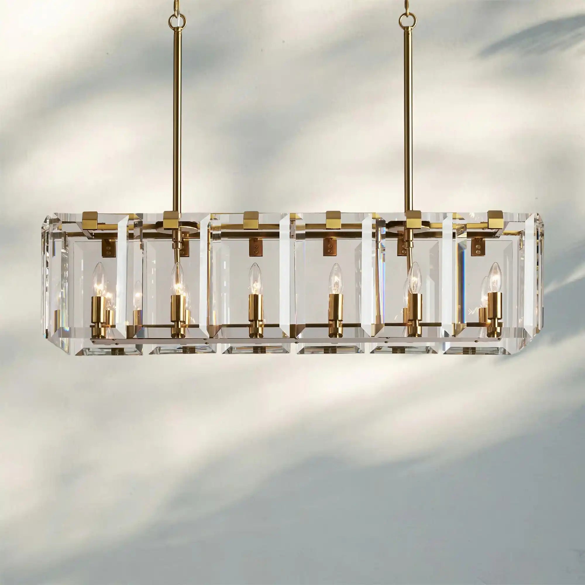 Amaya Rectangular Chandelier 12/16 Light - 12 - LightBrassBlushlighting
