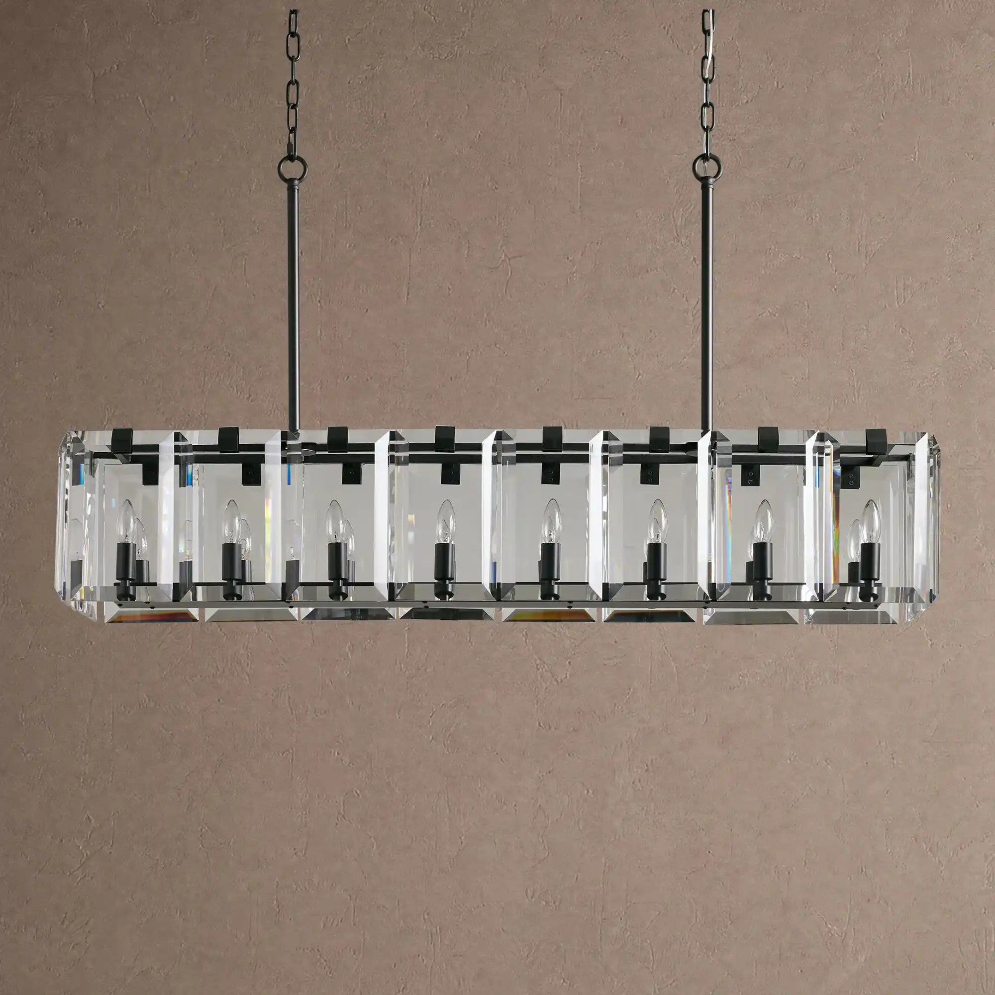 Amaya Rectangular Chandelier 12/16 Light - 16-LightBlackBlushlighting