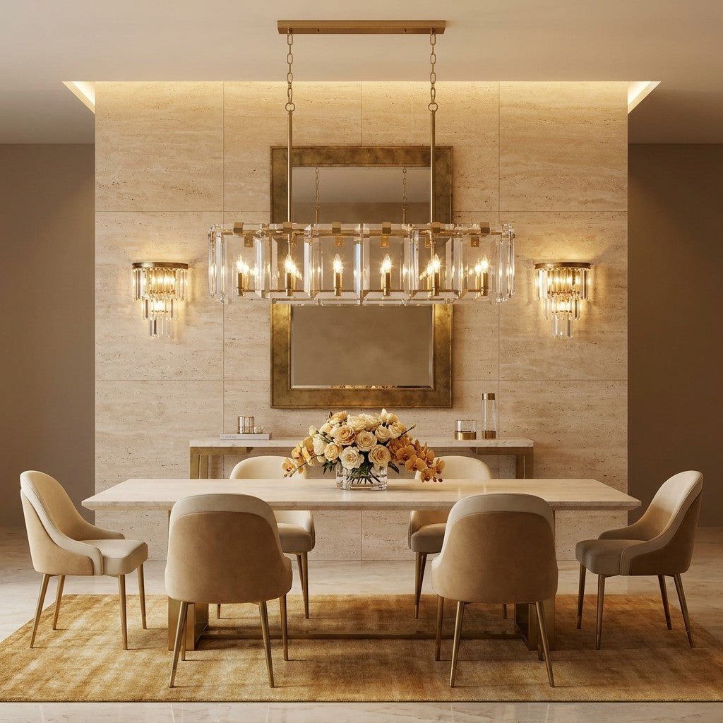 Amaya Rectangular Chandelier 12/16 Light - 12-LightBrassBlushlighting