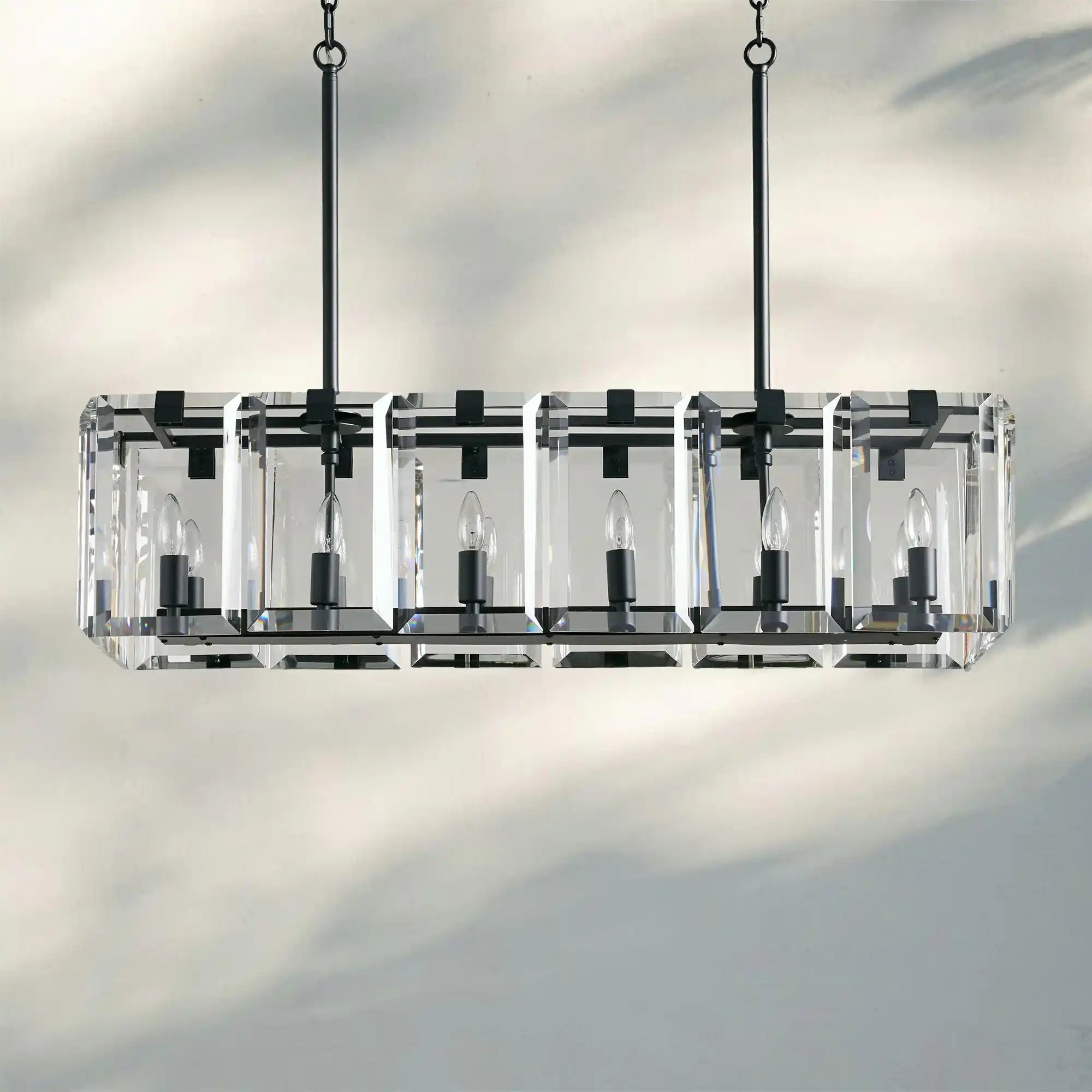 Amaya Rectangular Chandelier 12/16 Light - 12 - LightBronzeBlushlighting