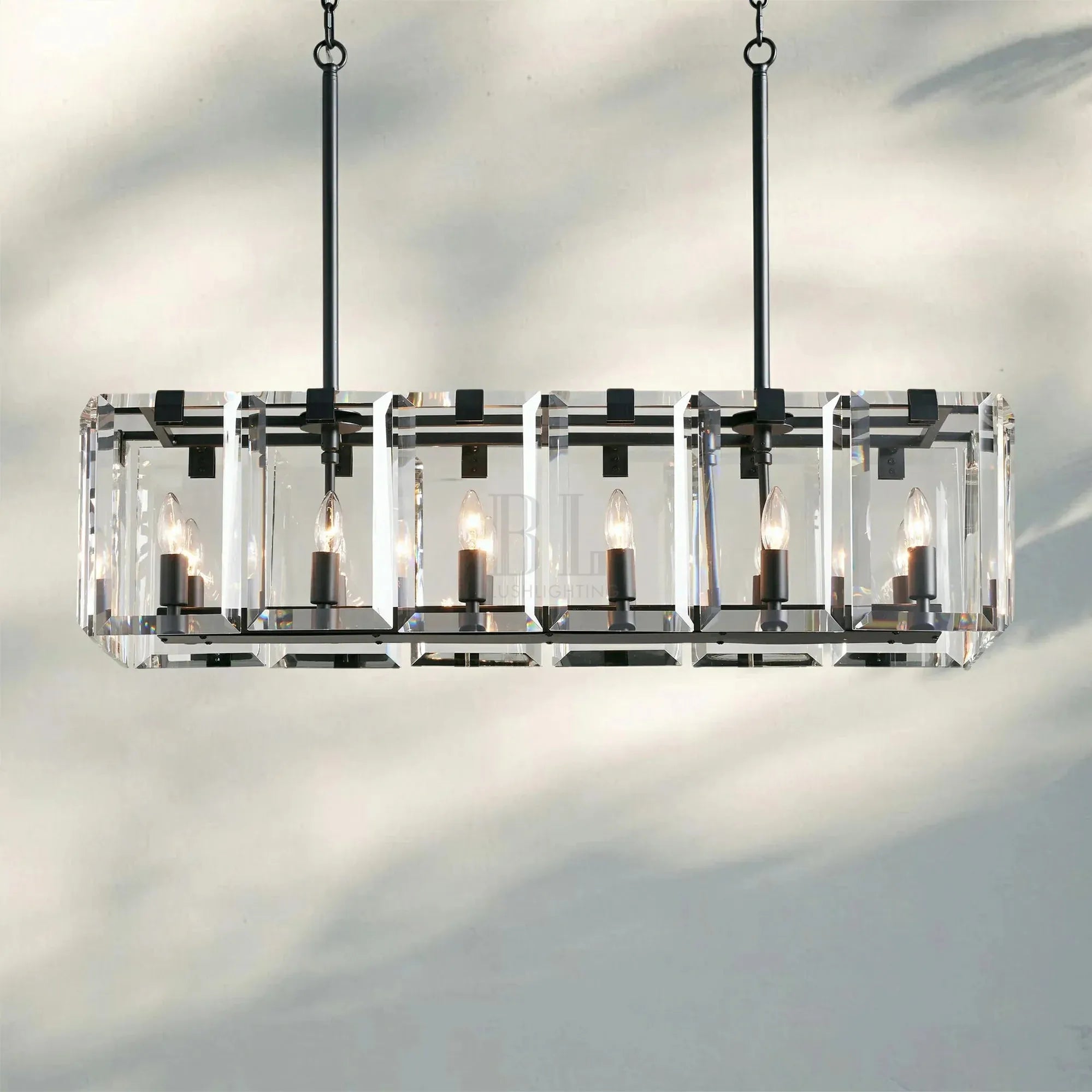 Amaye Rectangular Chandelier 12/16 Light-12 Light-Bronze-