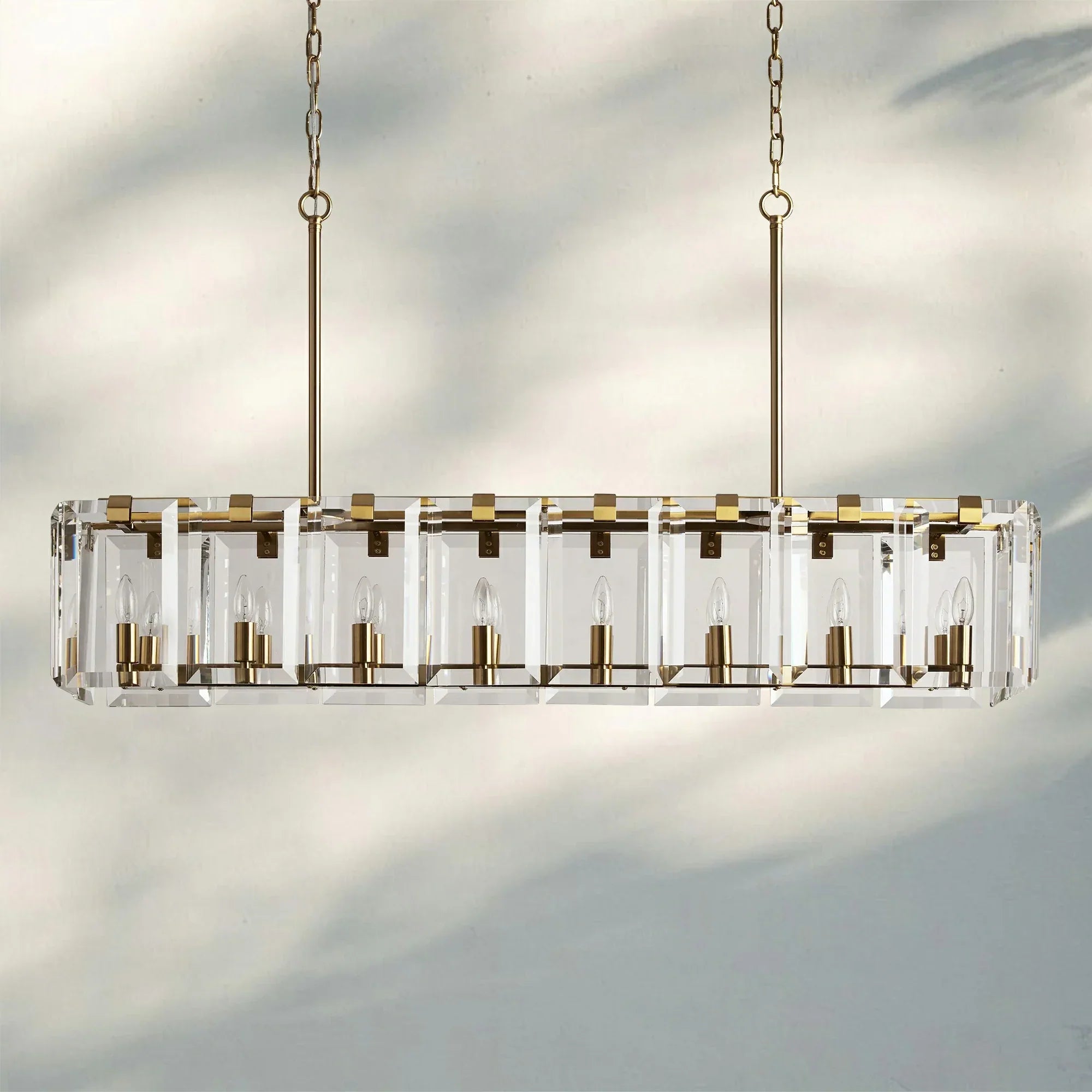 Amaye Rectangular Chandelier 12/16 Light-16 Light-Brass-