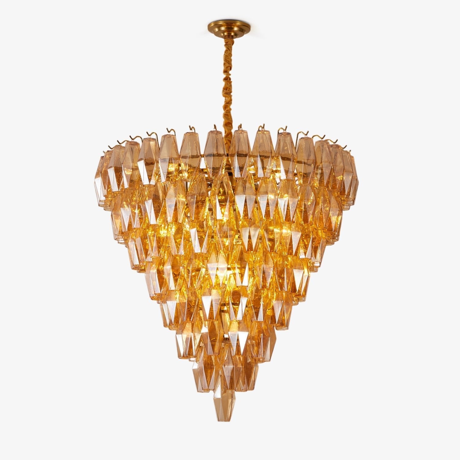 Amber Empire Chandelier - ∅ 39.4″ x H 39.4″Gold & AmberBlushlighting