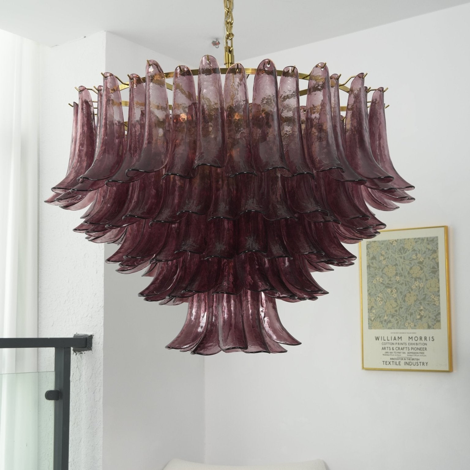 Amethyst Bloom Chandelier - ∅ 39.4″ x H 27.6″Gold & AmethystBlushlighting
