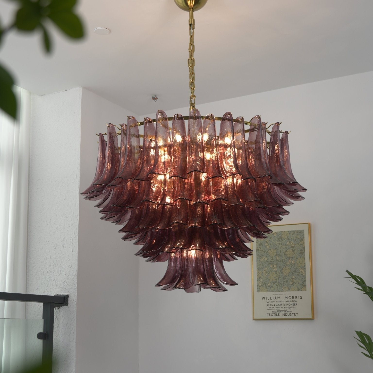 Amethyst Bloom Chandelier - ∅ 39.4″ x H 27.6″Gold & AmethystBlushlighting