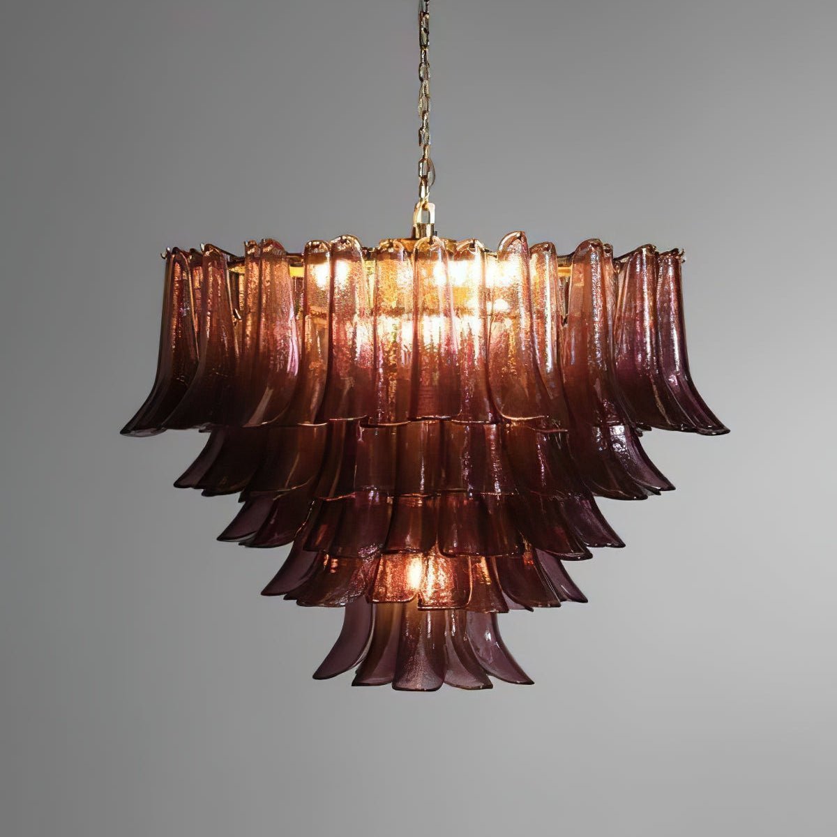 Amethyst Bloom Chandelier - ∅ 39.4″ x H 27.6″Gold & AmethystBlushlighting
