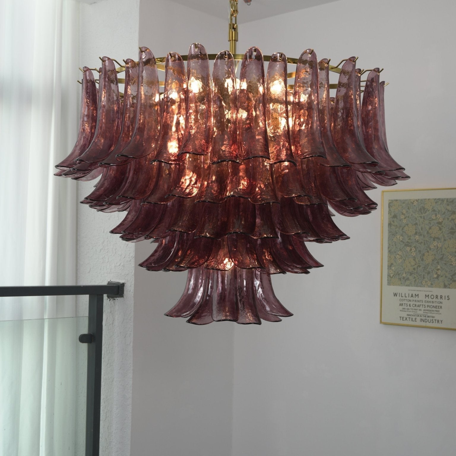 Amethyst Bloom Chandelier - ∅ 39.4″ x H 27.6″Gold & AmethystBlushlighting