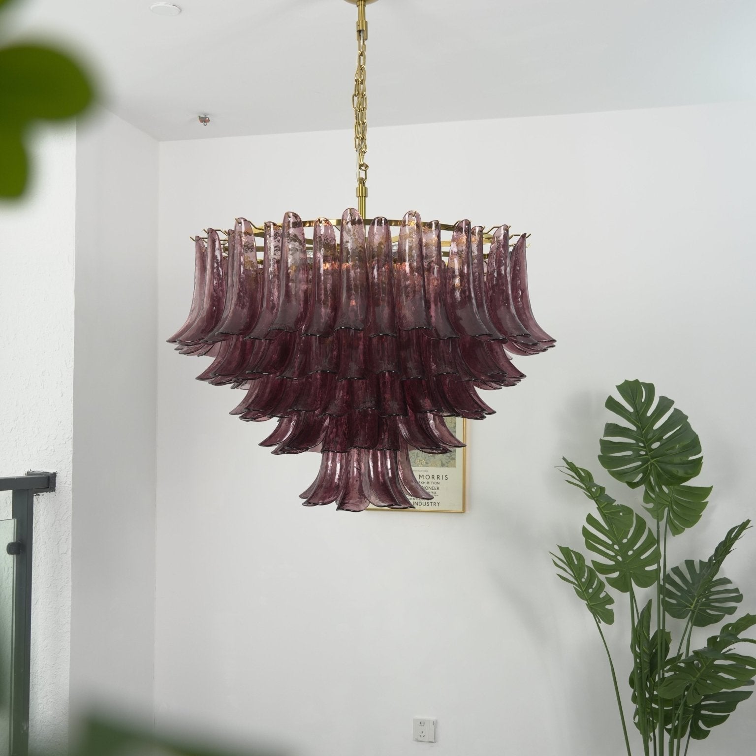 Amethyst Bloom Chandelier - ∅ 39.4″ x H 27.6″Gold & AmethystBlushlighting