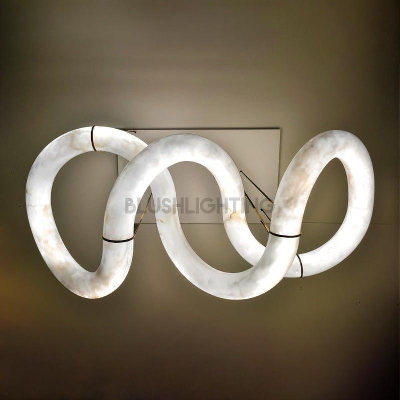 Ametris Alabaster Chandelier Light - L30.7"(79cm) x W21.6"(55cm) x H70.5"(178cm)Warm White (3000K)Blushlighting