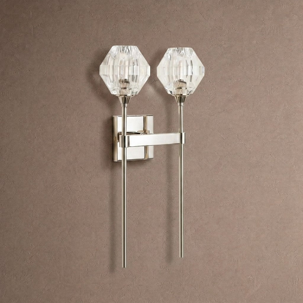 Amoroso 2-Light Wall Sconce - NICKELBlushlighting