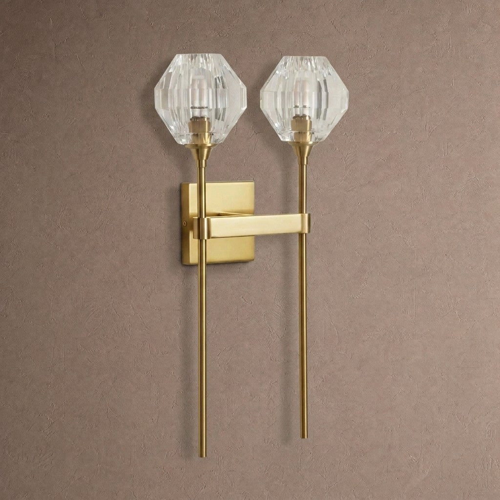Amoroso 2-Light Wall Sconce - BRASSBlushlighting
