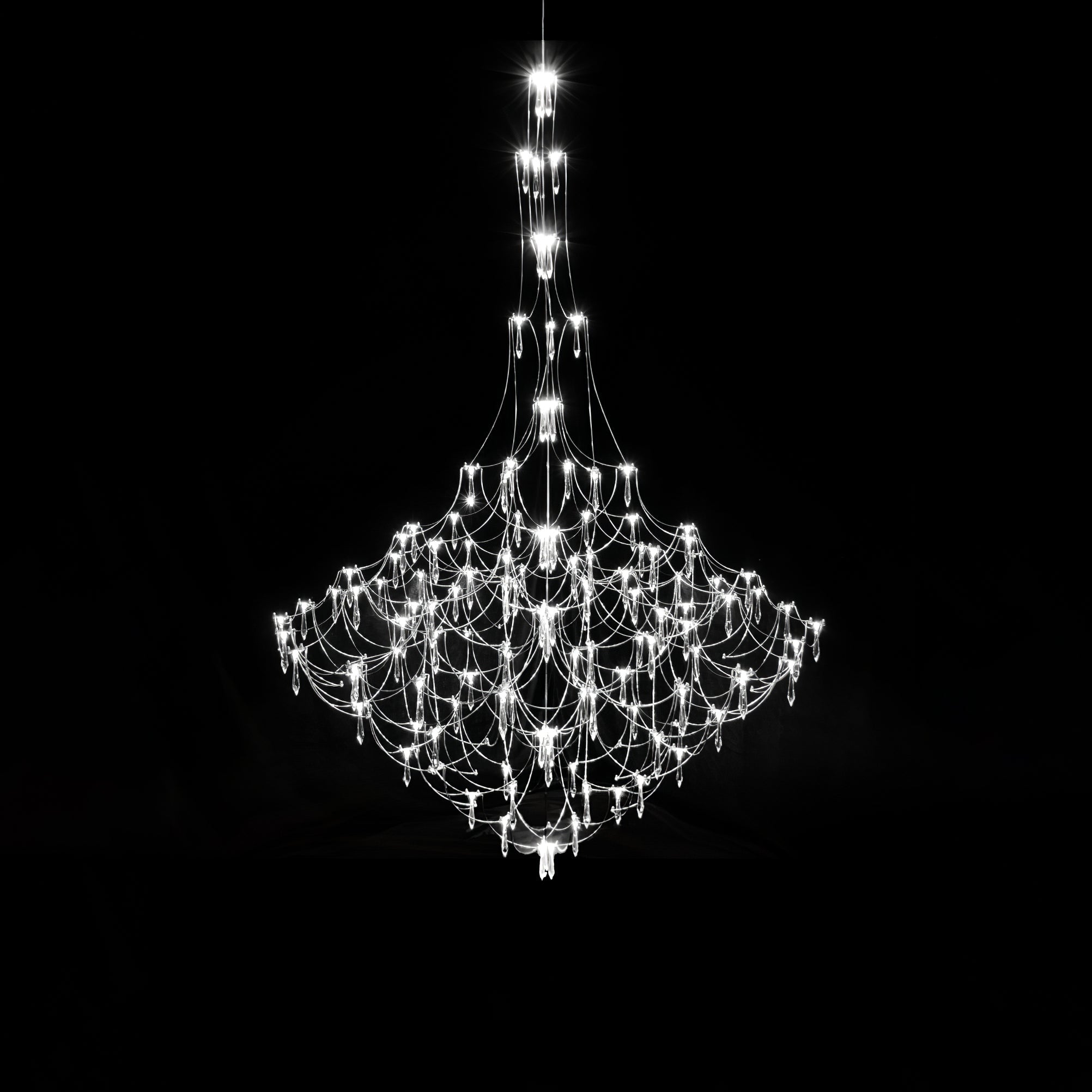 Amos Light Group Chandelier - Φ 39.4″ x H 66.9″ / Dia 100cm x H 170cmChromeWarm LightBlushlighting
