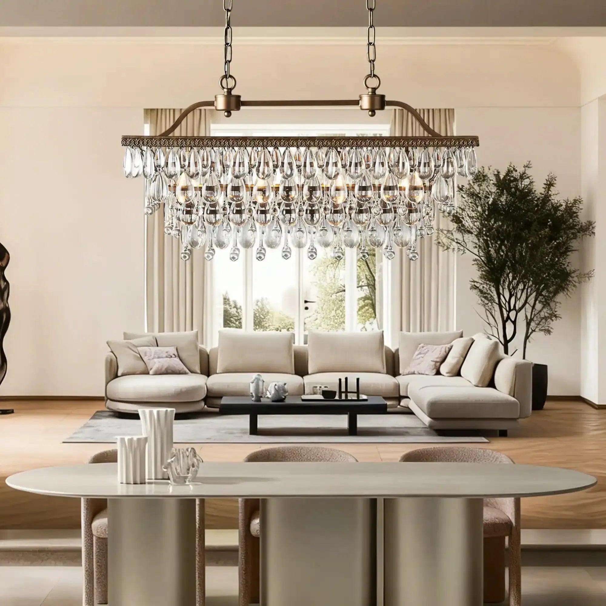 Anabelle Rectangular Chandelier - Blushlighting