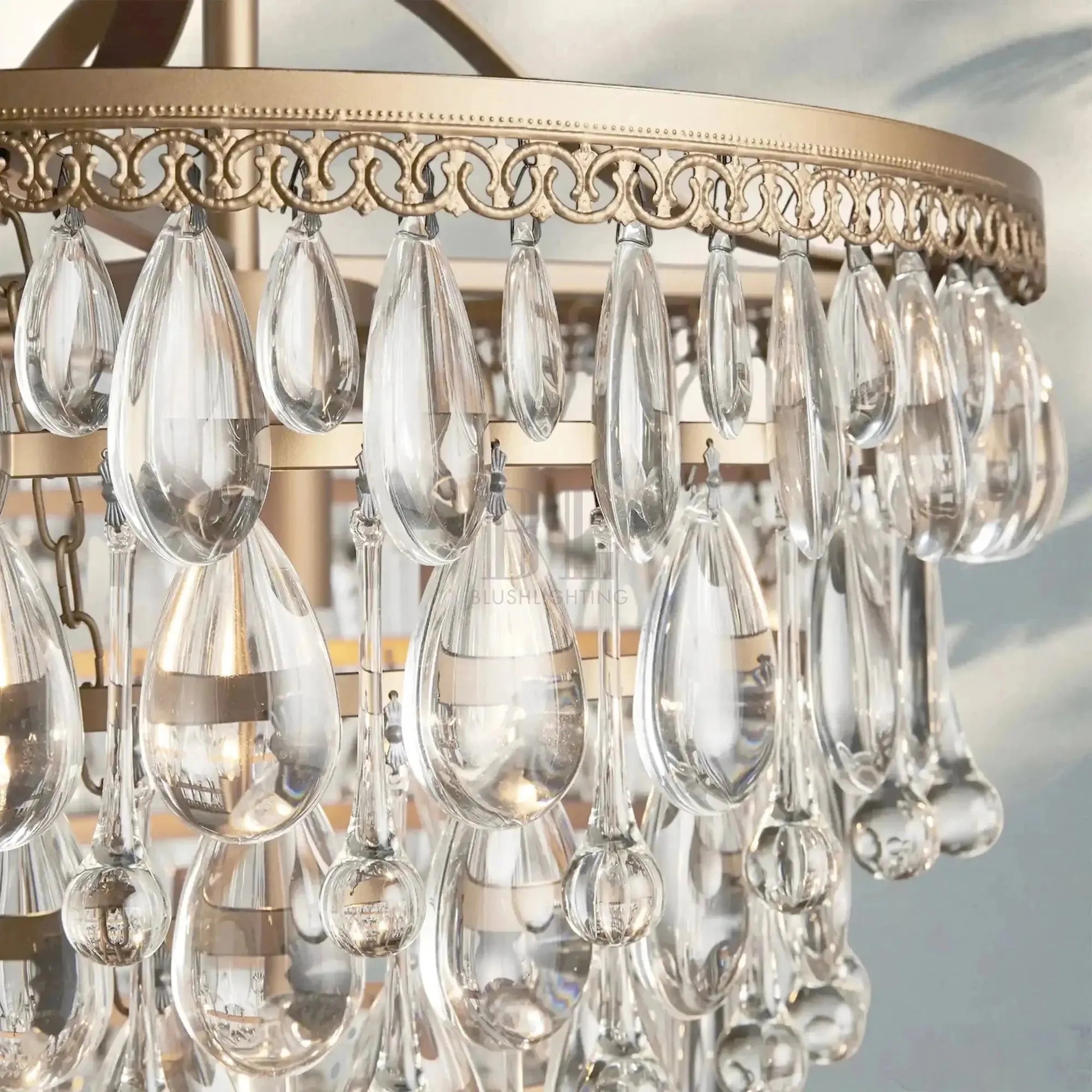 Anabelle Round Chandelier 17''23''H - Blushlighting