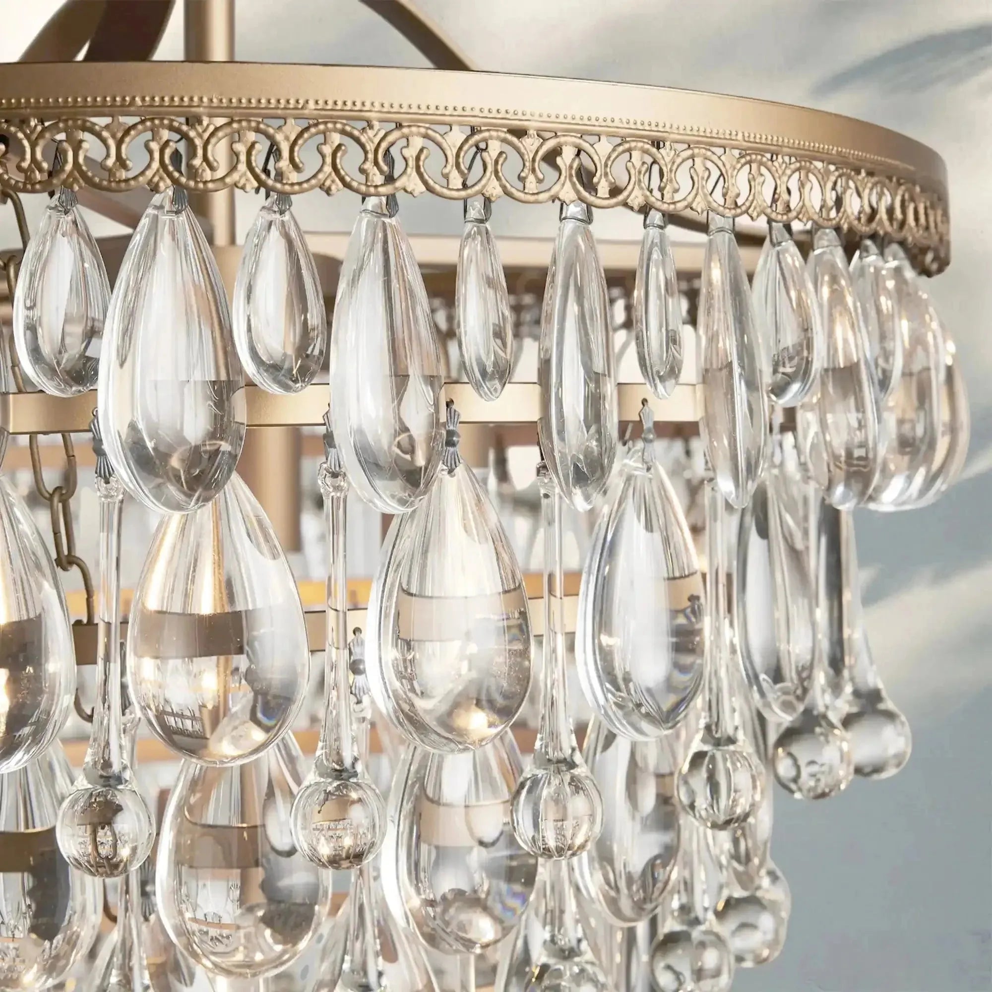 Anabelle Round Chandelier 17''23''H - Blushlighting