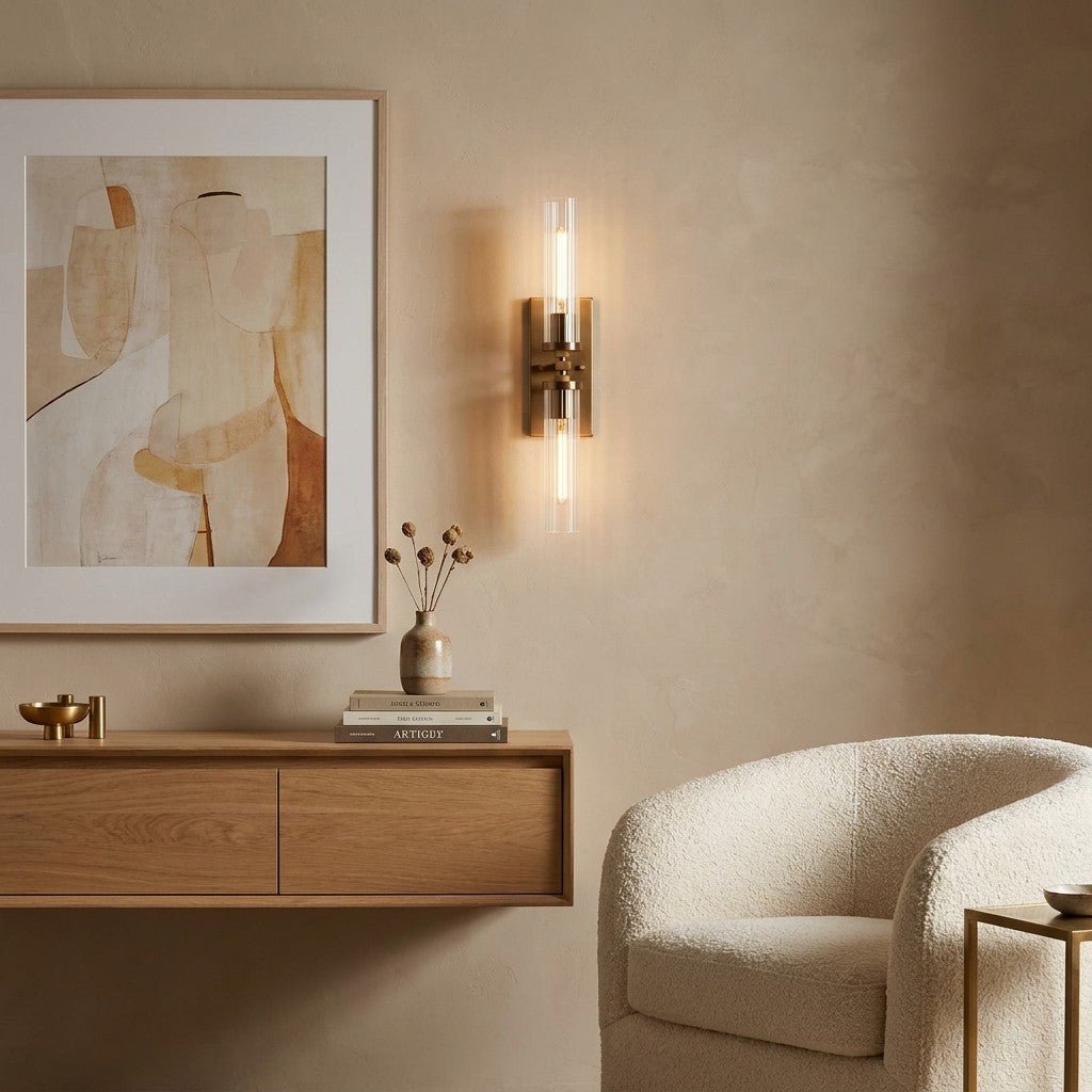 Andreas 2-Light Wall Sconce - BrassBlushlighting