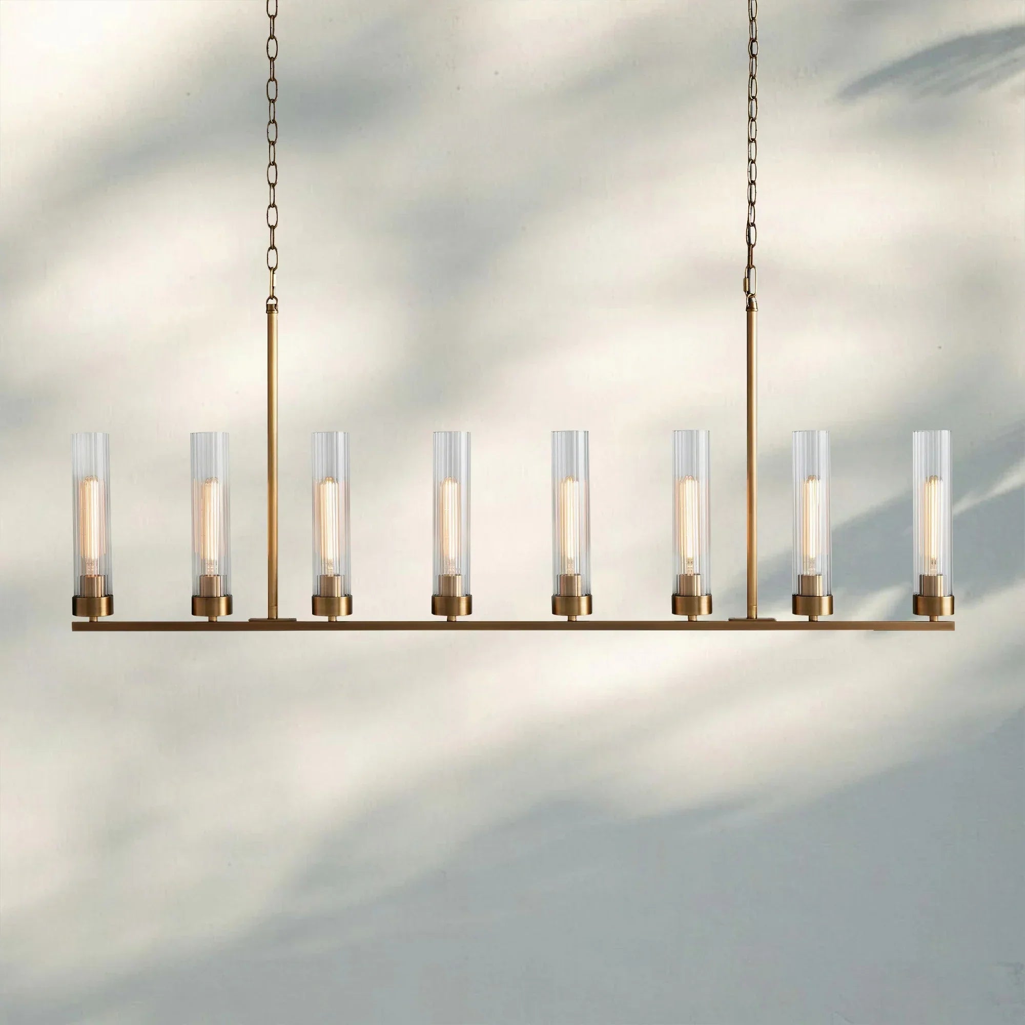 Andreas Linear Chandelier 5/7/8 Light - 8 - LightBrassBlushlighting
