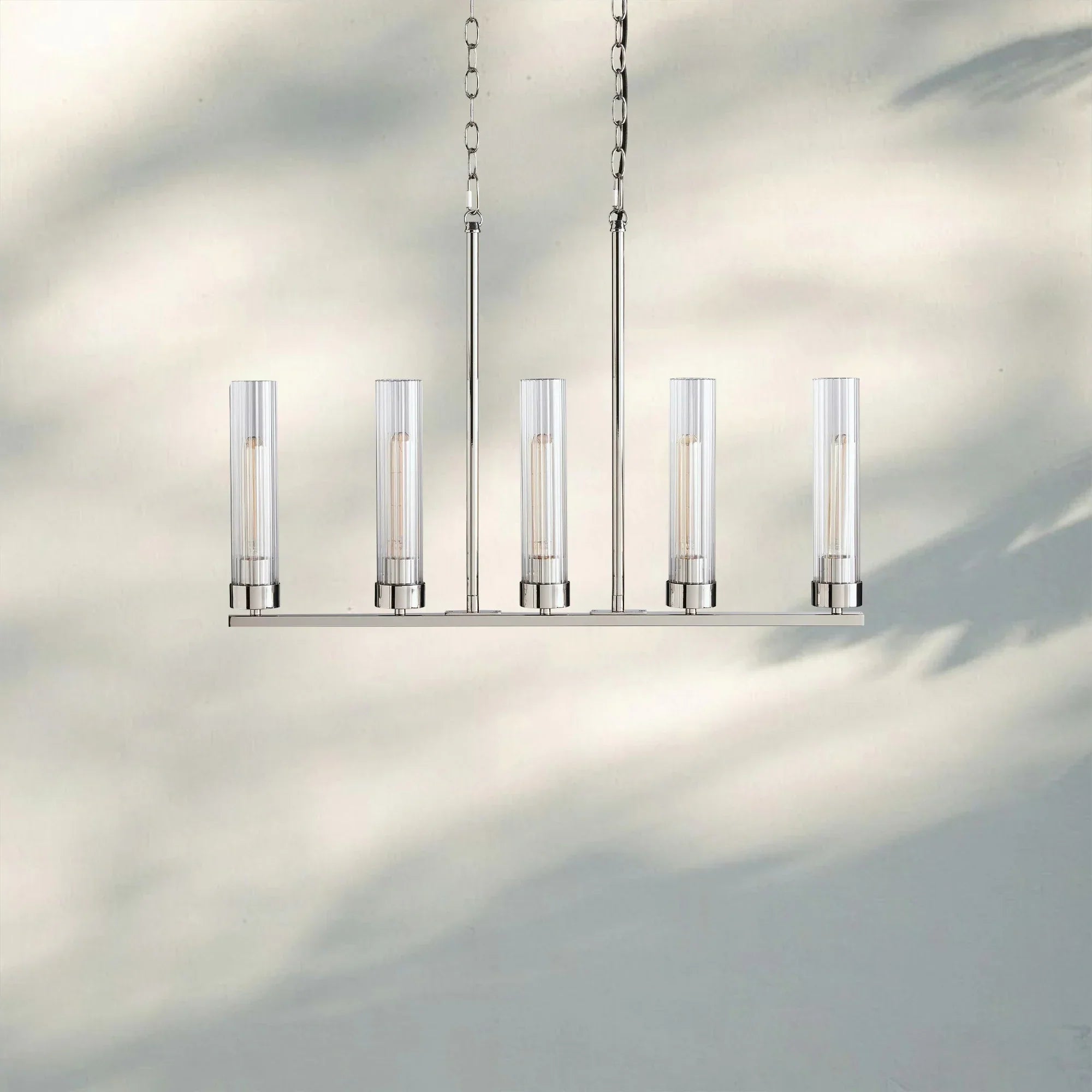 Andreass Linear Chandelier 5/7/8 Light-5-Light-Nickel-