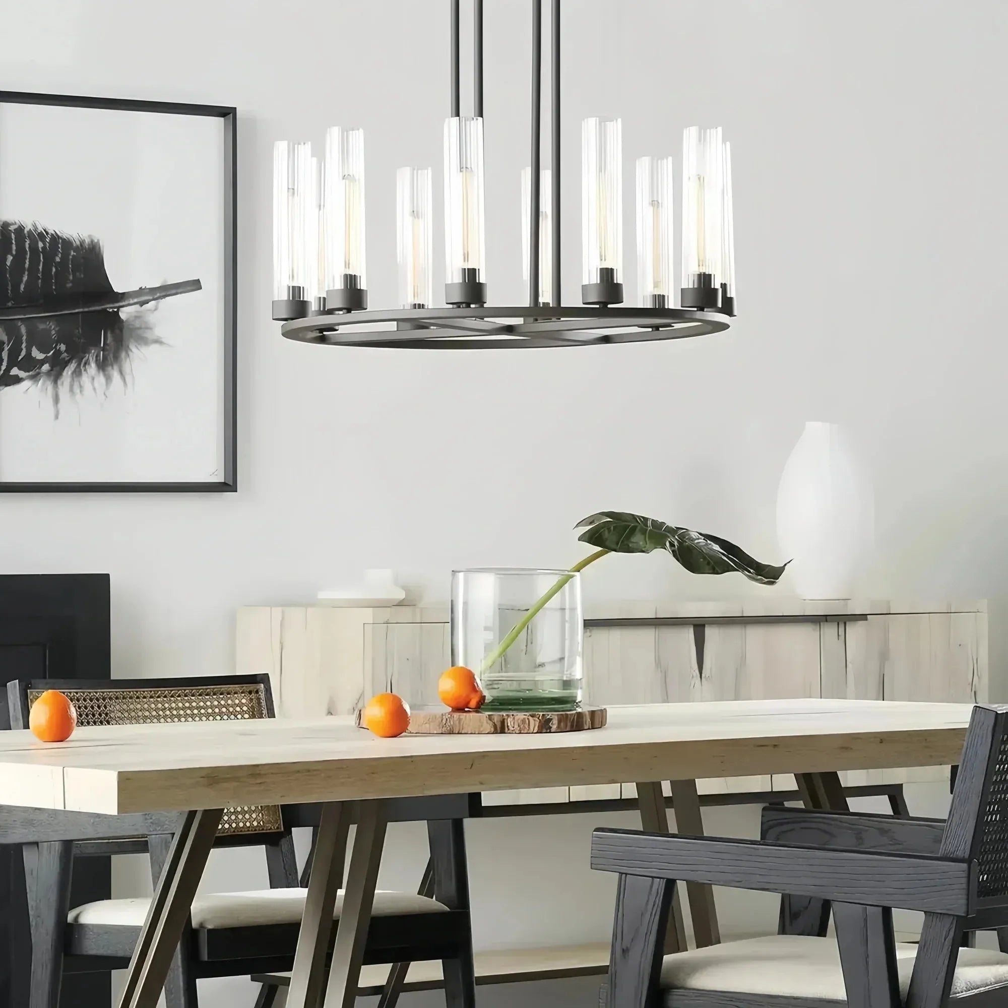 Andreas Round Chandelier 10/12 Light - 30" 10 - LightBrassBlushlighting