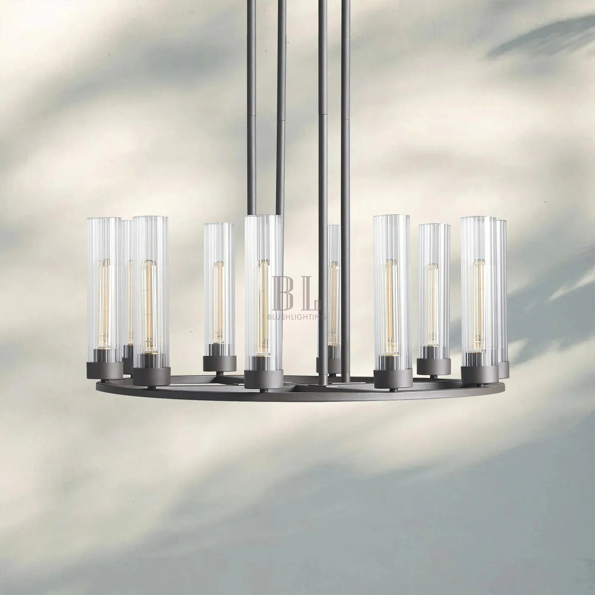 Andreas Round Chandelier 10/12 Light - 30" 10 - LightBronzeBlushlighting
