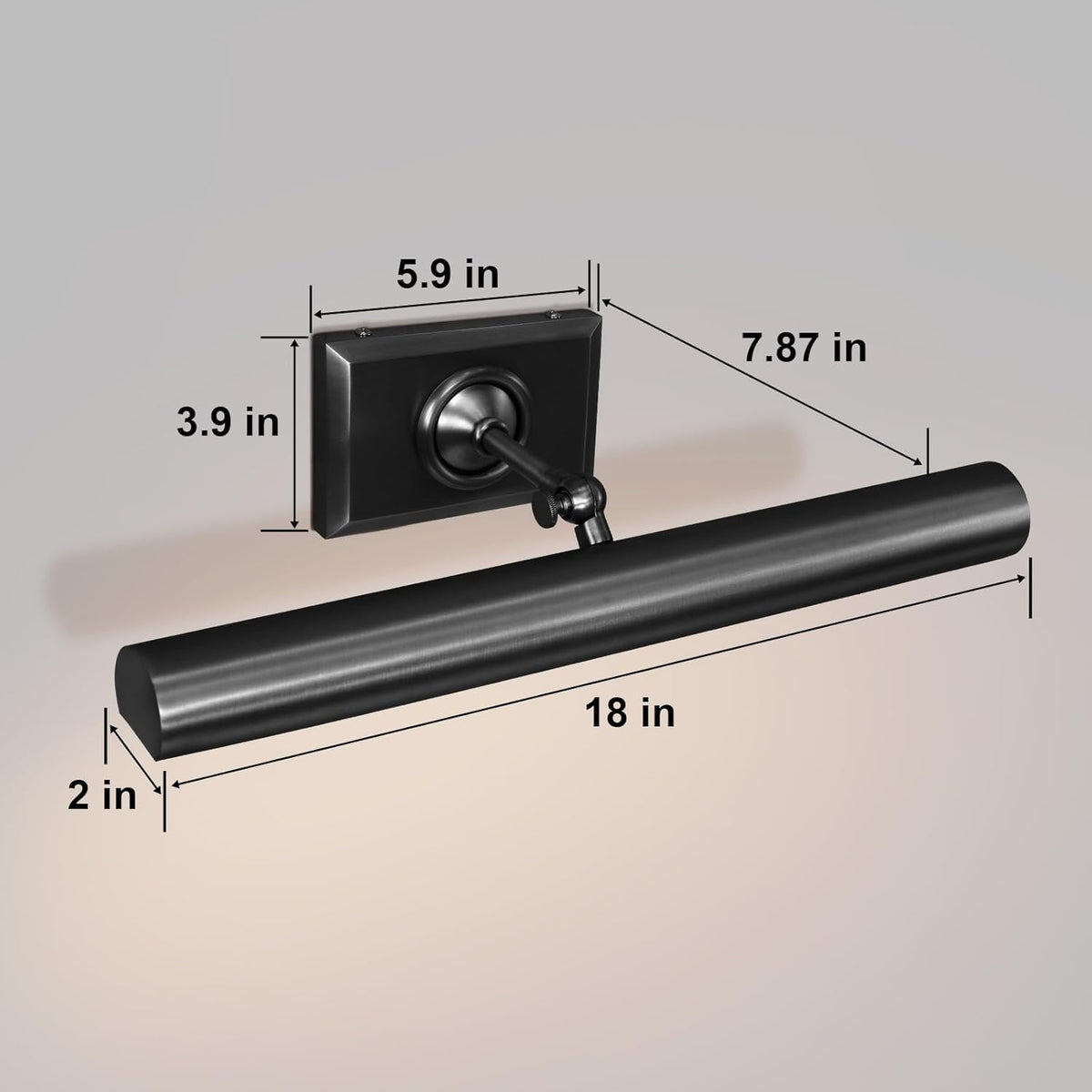 Anite Picture Light - Matte Black18″ WBlushlighting