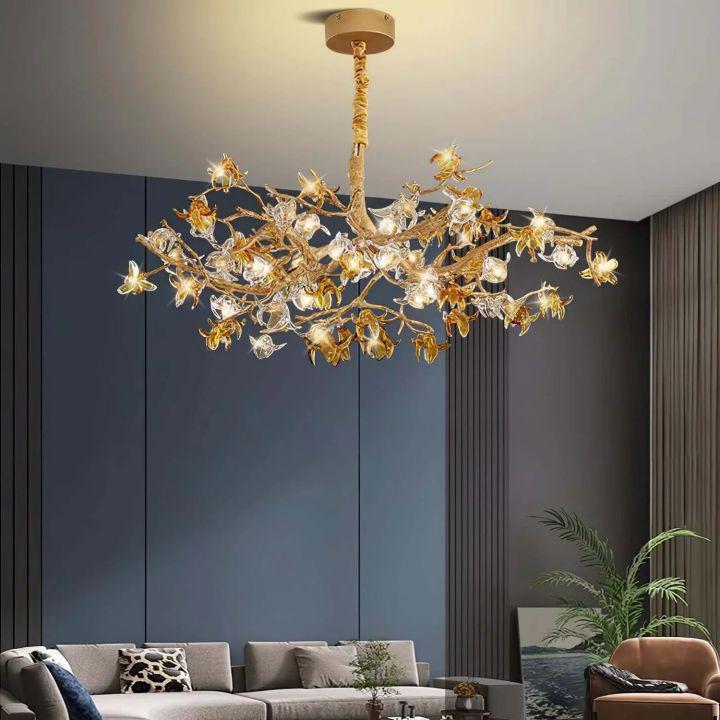 Aosta Brass Branch Chandelier - Dia 23.6″(60cm) x H 16.5″(42cm)Blushlighting