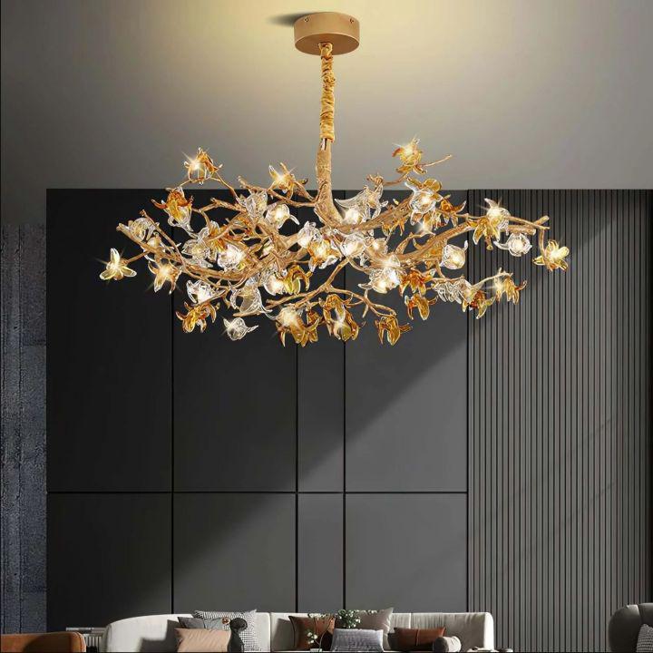 Aosta Brass Branch Chandelier-chandeliers for dining room,chandeliers for stairways,chandeliers for foyer,chandeliers for bedrooms,chandeliers for kitchen,chandeliers for living room-Blushlighting